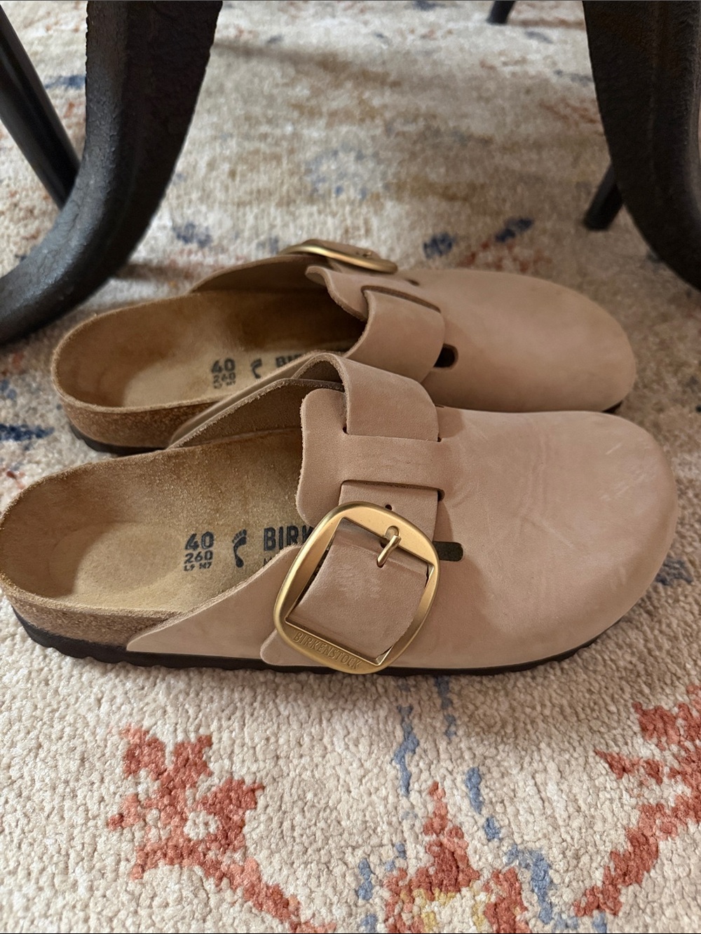 Birkenstock Big Buckle Boston Clogs - Taupe - Size 9-9.5/EU 40 - Picture 4 of 8